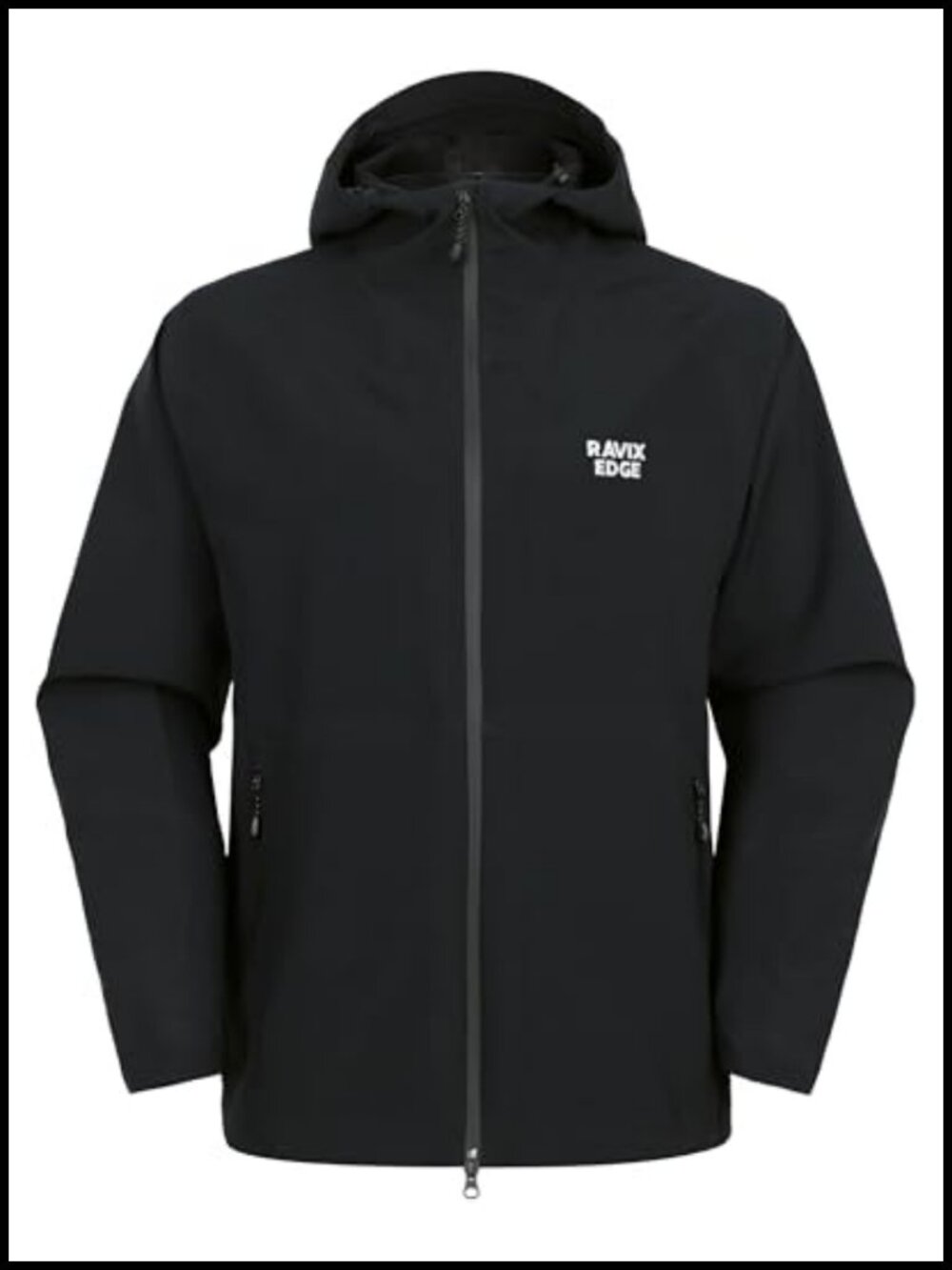 Men's Waterproof 3-Layer Hooded Rain Jacket Hardshell Hiking Outdoor